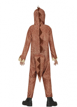 Fato de dinossauro marrom para criança