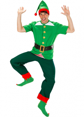 Fato de Duende e Duende do Pai Natal para adultos