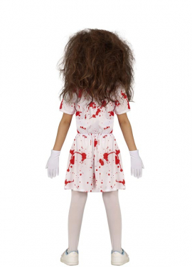 Fato de enfermeira zombie branca para menina