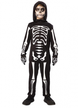 Fato de esqueleto com capuz para criança