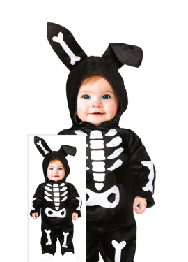 Fantasia de esqueleto de coelhinho bebê