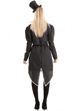 Traje de esqueleto elegante com chapéu para mulher