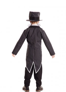 Fato de esqueleto elegante com chapéu para menino