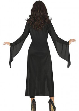 Fato de esqueleto em túnica preta para mulher