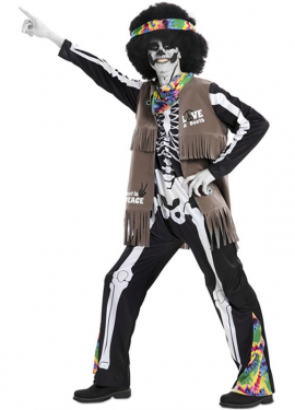 Hippie Skeleton Costume for Adults