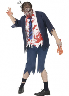 Fato de estudante zumbi para homens