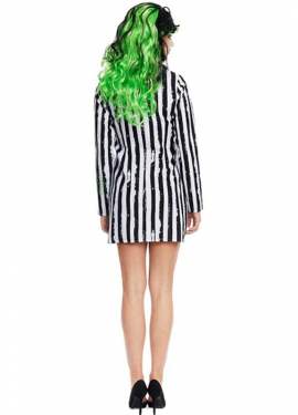 Women's Striped Ghost Costume