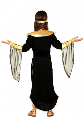 Fato de Faraó egípcio preto para menina