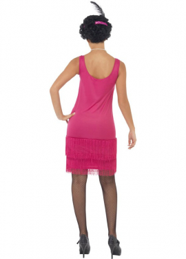Fato de Crazy Flapper rosa dos anos 20 para mulheres