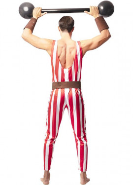 Fato de homem forte vermelho e branco com cinto para homem