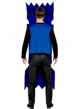 Fato de Biscoito de Natal azul com tabardo para adultos