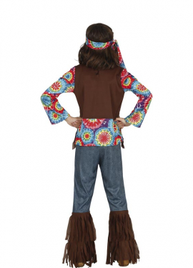Hippie costume with brown vest for girl