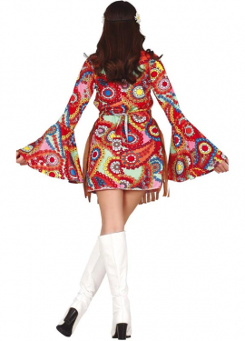Traje hippie com vestido curto feminino