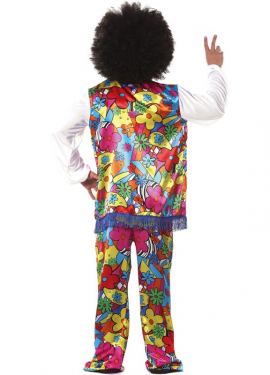 Fato de Hippie florido para homem