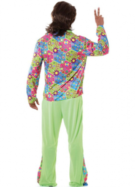 Fato de Hippie Flower Power para homem