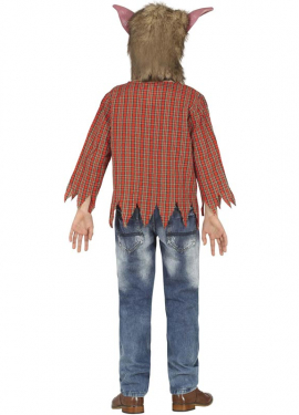 Fato de lobisomem com presas para menino