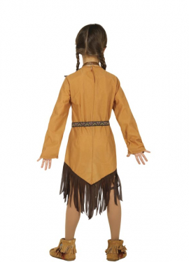 Fato de franjas indiano marrom para menina