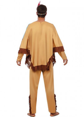 Fato de índio Apache com cocar para homem