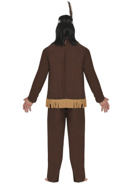 Fato de índio castanho escuro para homem