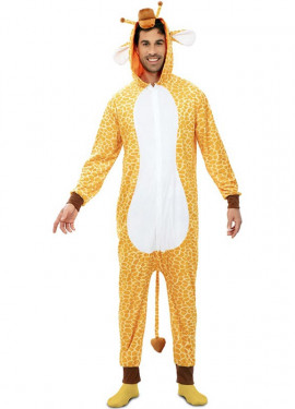 Fato de girafa Kugurumi com capuz e orelhas para adulto