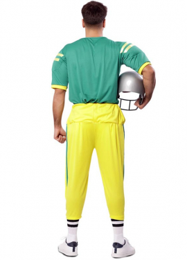 Fato de jogador de futebol americano verde para homem