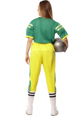 Green American Football Player Costume for Women