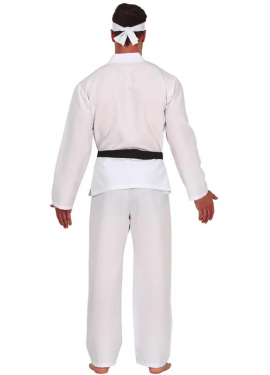 Fantasia de lutador de karatê branco para homens