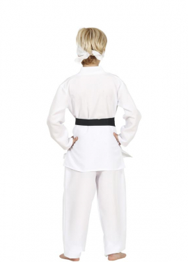 Fato de lutador de karatê branco para menino