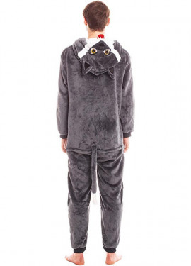 Fato de Lobo Cinzento com Capuz para Homem