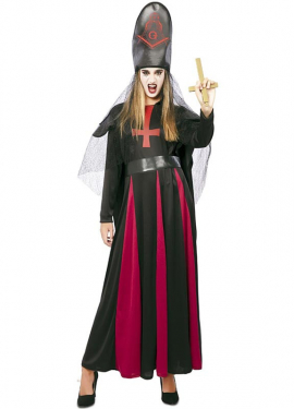 Fantasia de Mãe Sacerdotisa Diabólica com Chapéu para Mulher