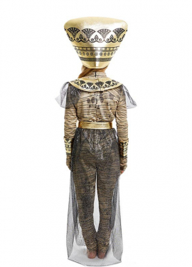 Fato de múmia faraó com cocar para menina e adolescente