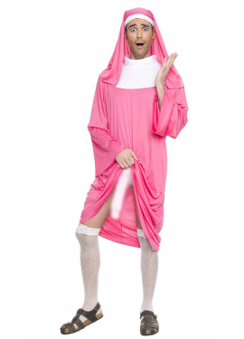 Fato de freira rosa para homem