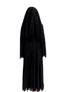 Fantasia de freira zumbi com túnica de espinhos para menina