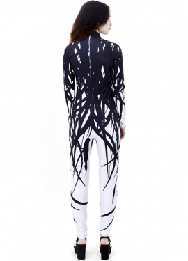 Fato de macaco com estampa venenosa para mulheres