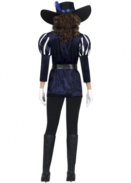 Blue Musketeer costume for women