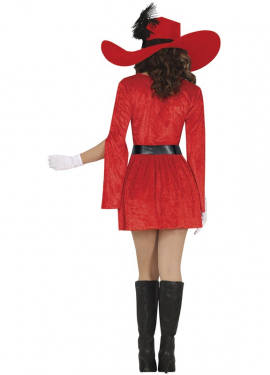 Red Musketeer costume for women