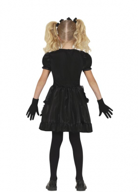 Fato de boneca de porcelana xadrez para menina