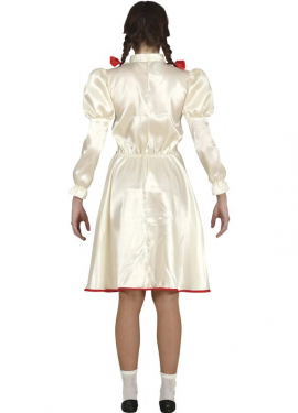 Fantasia de boneca assombrada com laços para adolescentes