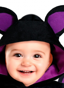 Fato de morcego esqueleto para bebé