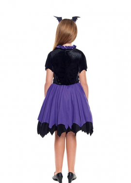 Fato de morcego lilás para menina