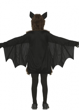 Fato de morcego peludo escuro para menino