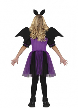 Fato de morcego roxo para menina