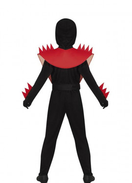 Fato de Cobra Ninja vermelho e preto para criança