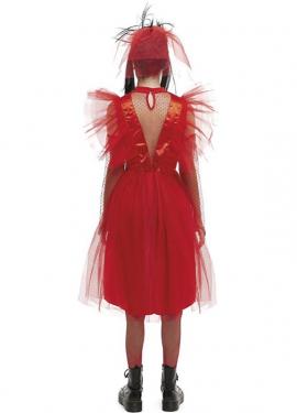 Women's Red Striped Ghost Bride Costume
