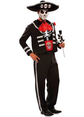 Fato de Black Day of the Dead Groom para homem