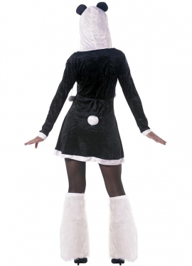 Fato de urso panda para mulher