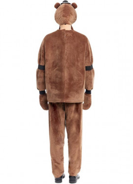 Fato assustador de ursinho de pelúcia com luvas para homem