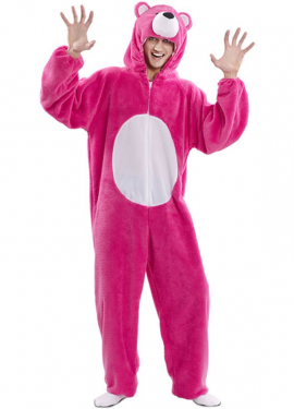 Fato de urso rosa para mulher