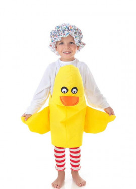 Yellow duckling costume with suspenders for children