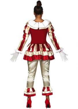 Fato de Payasa às riscas para mulher